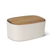 Pagnotta Brottopf Keramik mit Holzdeckel klein, cremeweiß