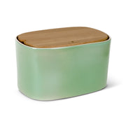 Pagnotta Brottopf Keramik mit Holzdeckel groß, grün