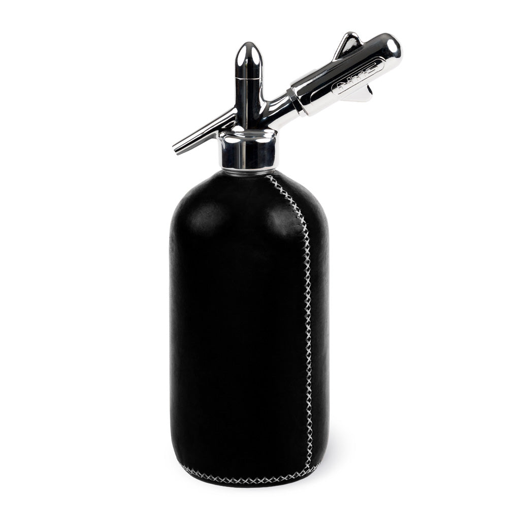 Florenz Soda Siphonflasche Leder Schwarz – STILLSEGLER