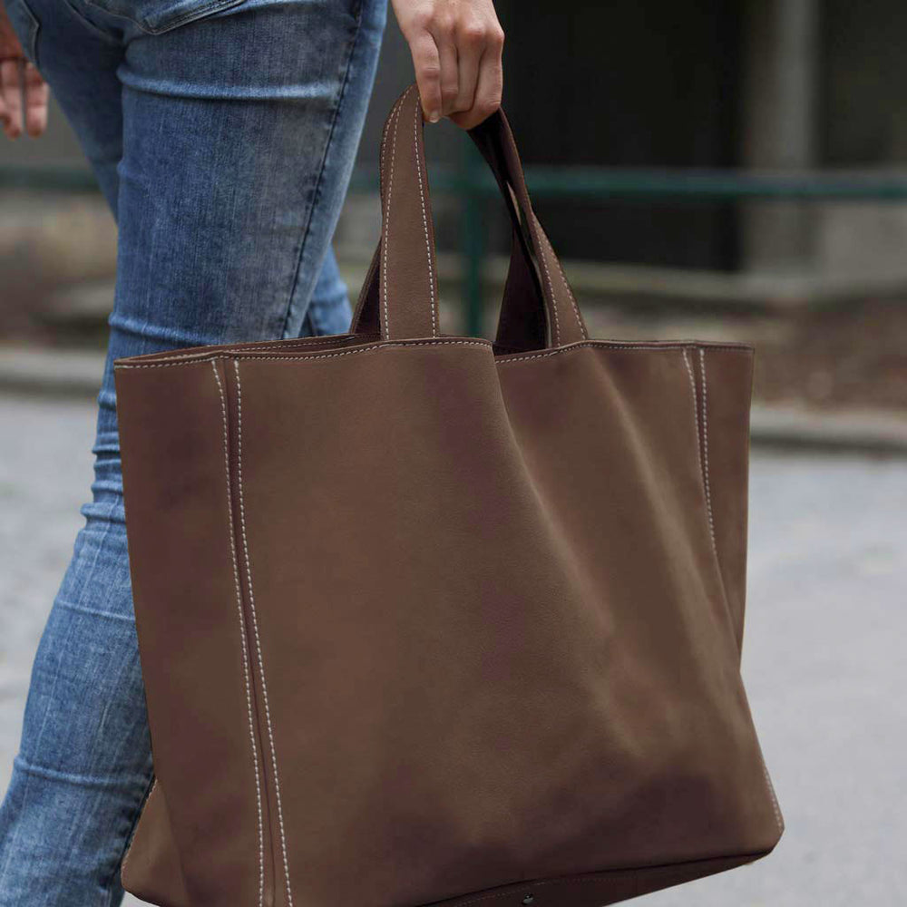 Lugano Shopper Leder Braun
