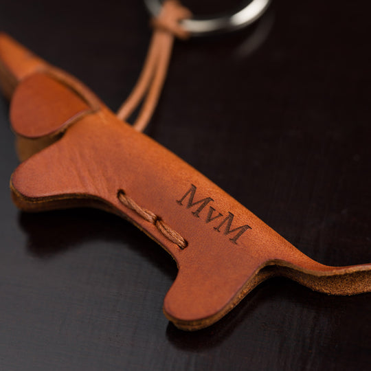 Pico Schlüsselanhänger Leder Dackel mit Gravur