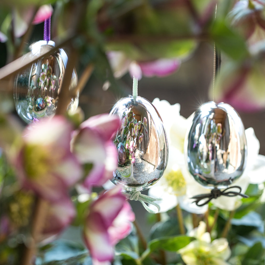 Hanna Ostereier 2er Set Silberglas