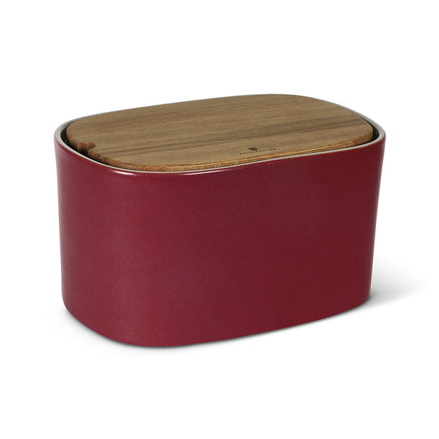 Pagnotta Brottopf Keramik mit Holzdeckel groß, rot